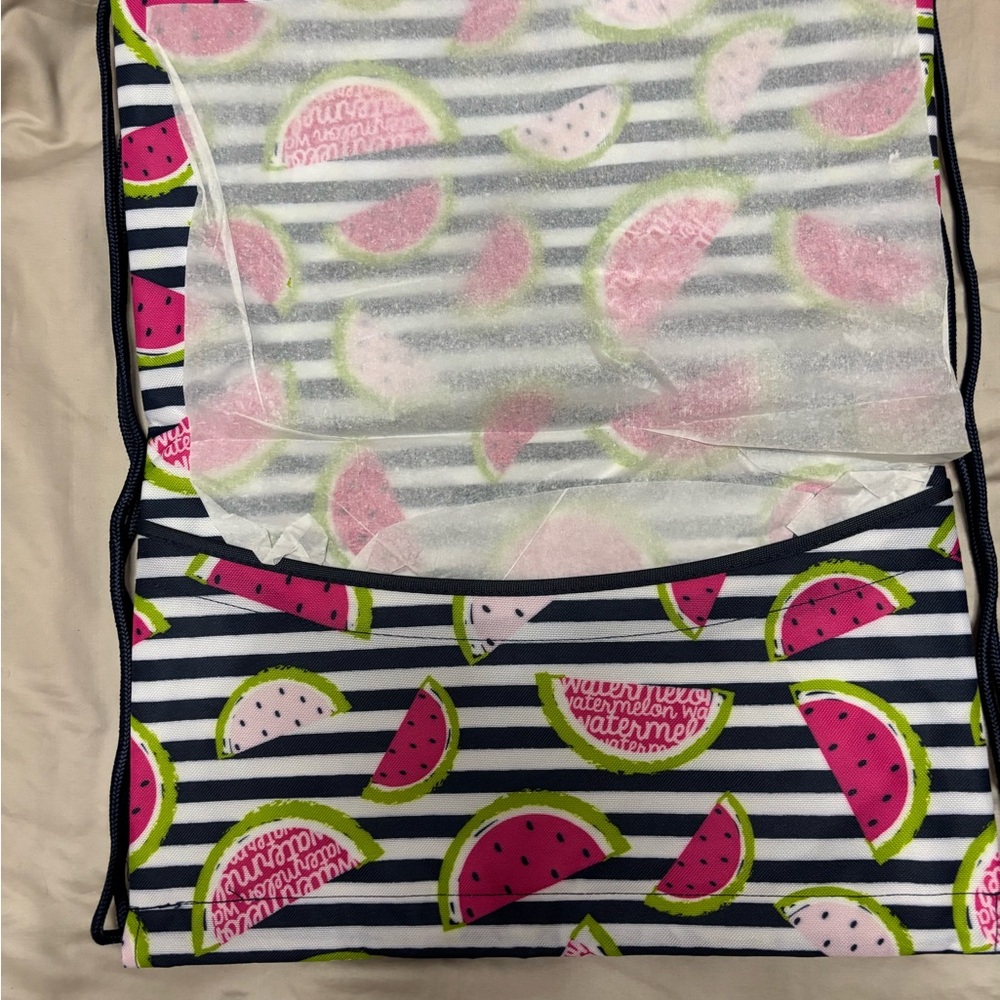 🔮 5/$25 Thirty One Watermelon Print Cool Cinch Thermal Backpack